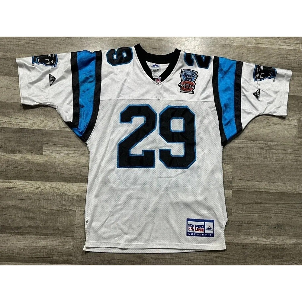 Vtg 1995 Carolina Panthers #29 Inaugural Season Game Jersey APEX Pro Line Medium